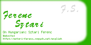 ferenc sztari business card